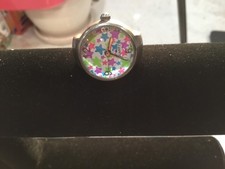 Ring Finger Watch Stars Face Stainless Steel Elastic Band Analog Quartz Women