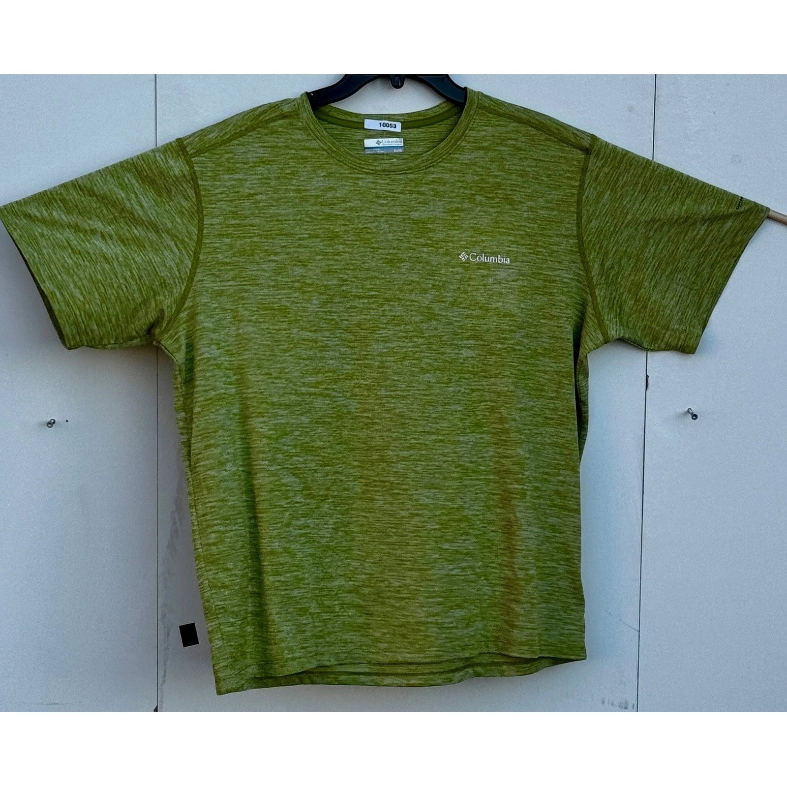 Columbia Mens XL Green Space Dye Short Sleeve Active T-Shirt XO0905 1900631