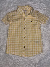 Tommy Bahama Boys Sz. 2T Yellow Checkered Short Slv Button Down. Cute, Grt Shape