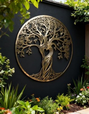 Tree Of Life Metal Wall Hanging Mural, Large Metal Tree of Life Design Wall Art
