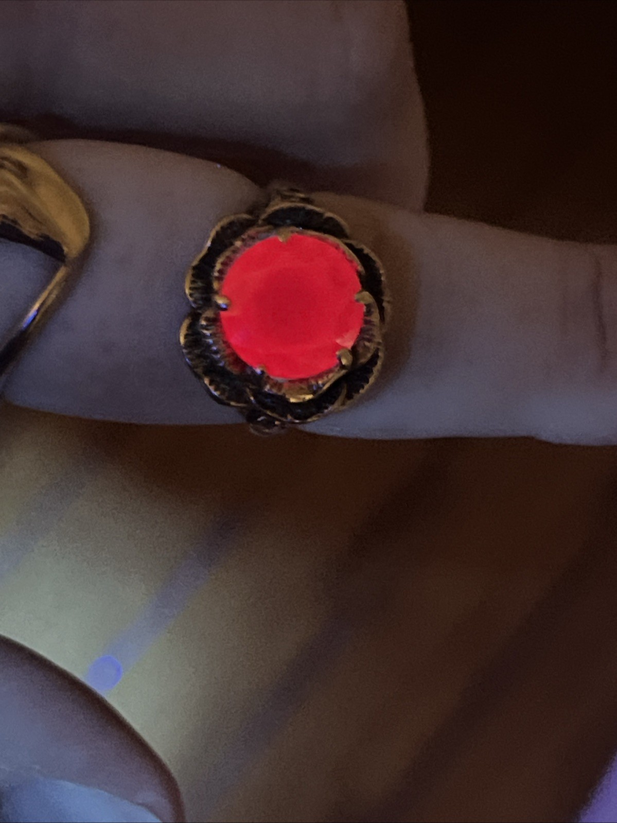 Antique Natural Ruby Rose Ring - image 11