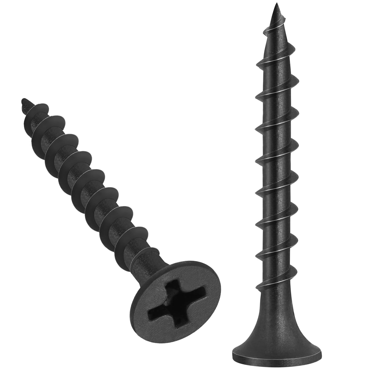 170pcs #6 × 1-1/2 inch Drywall Screws, Black Wood Screws, Coarse Thread #259  