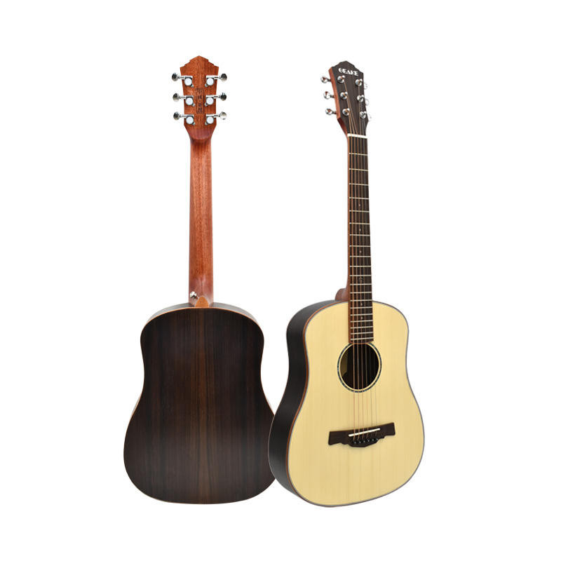 Mini 34‑Inch Solid Spruce Body Travel Acoustic Guitar for Kids