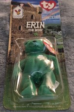 Ty Teenie Beanie Babies Erin the Bear 1999 McDonald's Exclusive Green Plush