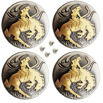 Conchos Western Saddle Tack 1-1/4'' Engraved Horse Rider Screw Back 4 PCS Co557
