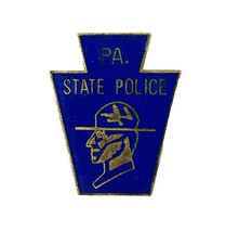 Vintage PA Pennsylvania State Police Keystone Enamel Pin Trooper Hat Badge