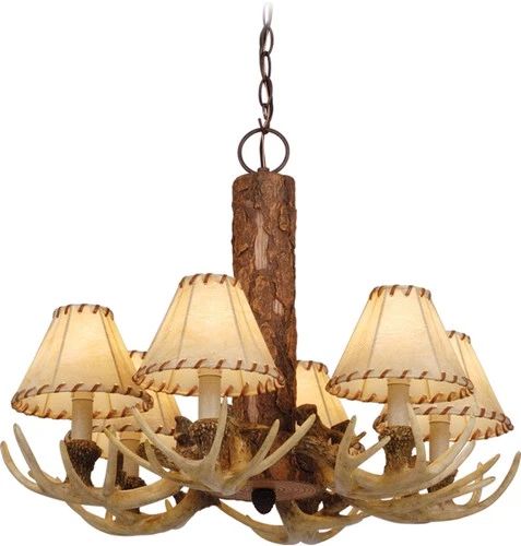 Vaxcel Lighting CH33006 Lodge 6 Light Chandelier - Noachian Stone - Picture 1 of 7
