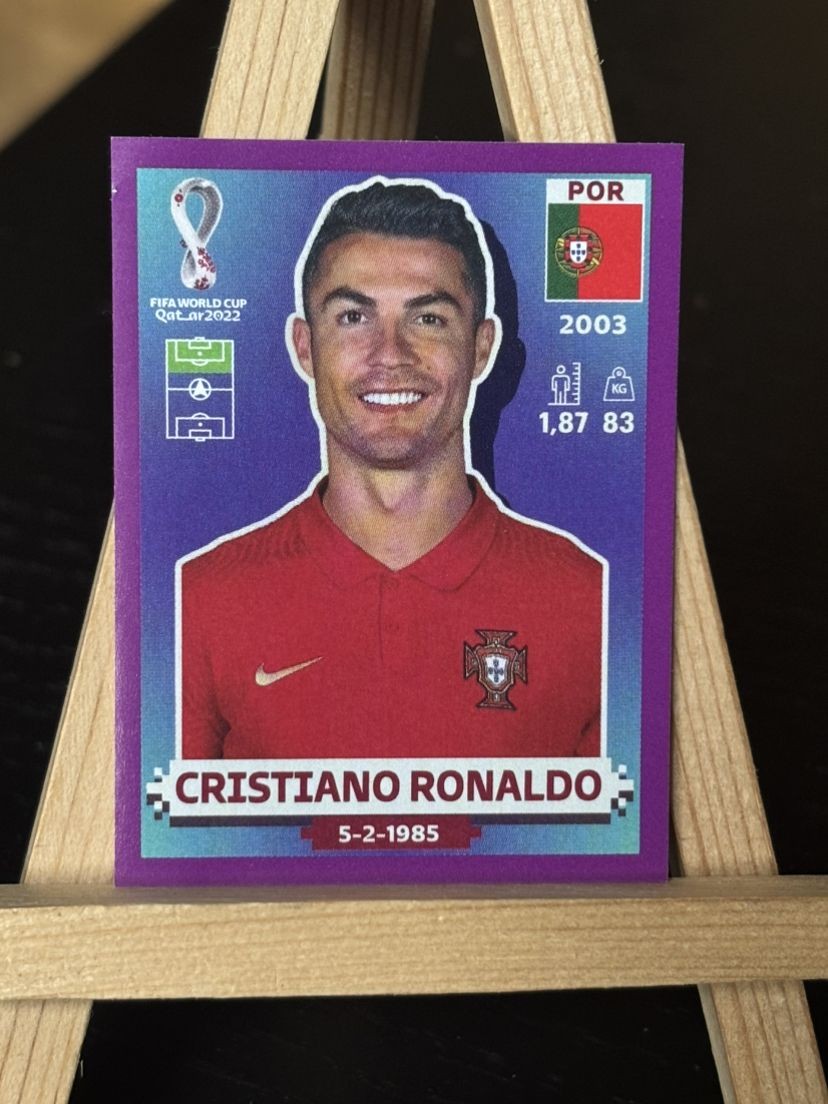 Cristiano Ronaldo - Purple Parallel #POR 18 2022 Panini World Cup Qatar Sticker