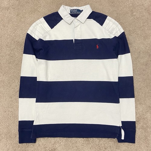 Polo Ralph Lauren Rugby Maglia Uomo Piccola Vintage Anni 90 Manica Lunga Cerchio - Foto 3 di 21