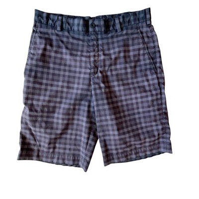 NikeGolf Shorts Mens size 32 black plaid Dri-Fit Nike Golf Inseam 11''