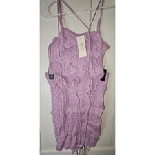 Win Win Lavender Cable Knit Two Piece Crop Top and Mini Skirt Set Size L