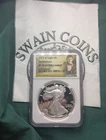 2022 W  American Silver Eagle PF 70 Ultra Cameo  RARE Jesse James Label ES129