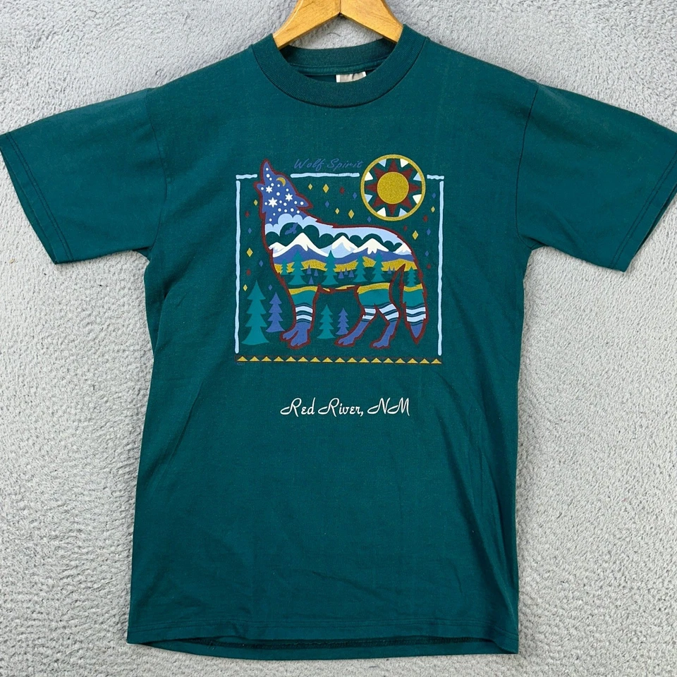 Camiseta DE COLECCIÓN Jerzees Camiseta Mujer Pequeña Teal Estampado Lobo Manga Corta Hecha en EE. UU. Foto 3 de 4