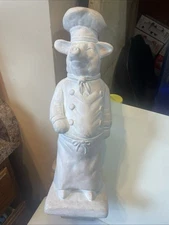 Vintage Fleur De Lis French Kitchen Chef Pig  Statue, 16” Tall READ ALL