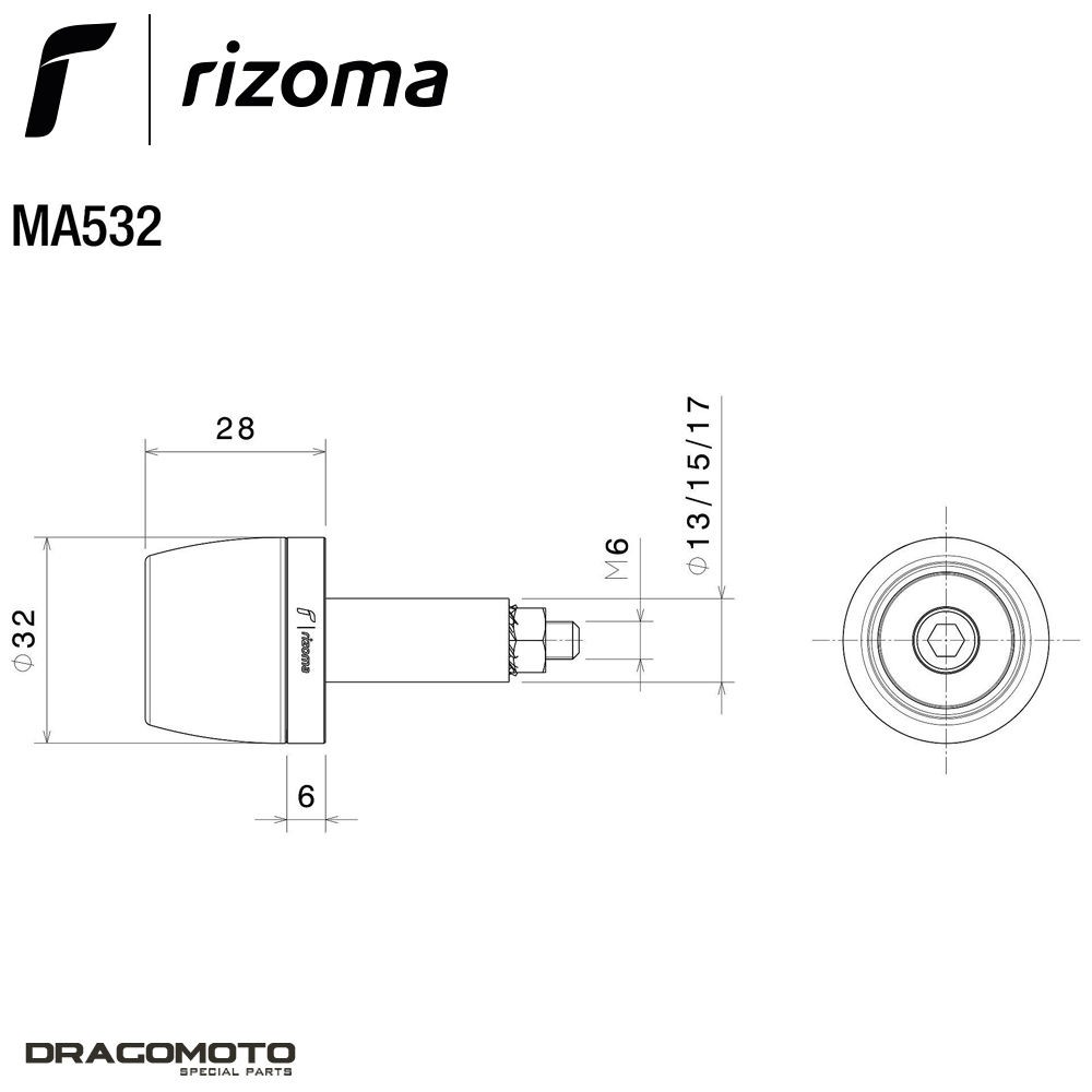 Extrémités de barre Yamaha X-Max 300 Tech Max Rizoma MA532G Or - 2