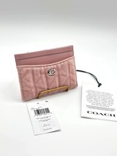 Coach Ballerina Pink Essential Denim Quilted Card Case CBF61 NEW READ