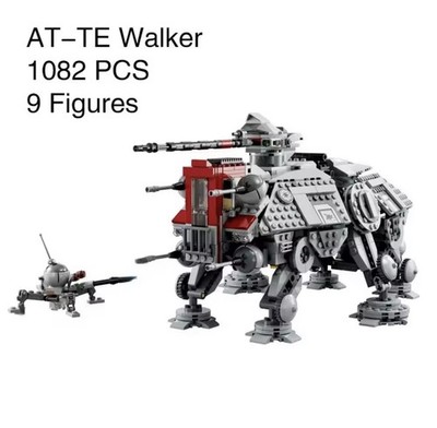 AT-TE Walker Set with Droid Figures, Star Wars LEGO Clone 75337, 1082 Pcs