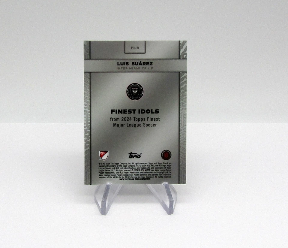 Tarjeta de plata 2024 Topps Finest MLS Finest Idols Luis Suárez Inter Miami FI-9 Foto 2 de 2