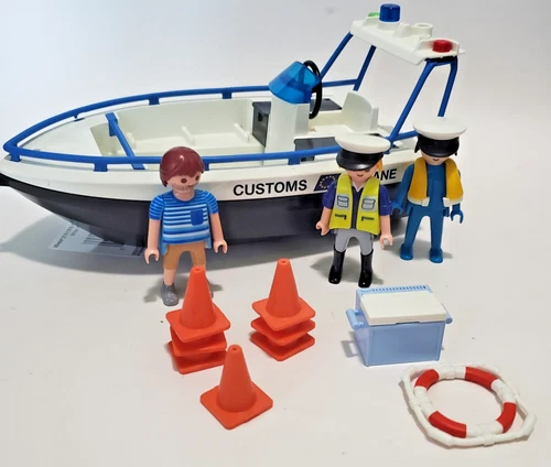 PLAYMOBIL 4471 - Vintage Customs Police Boat with Customs Figures