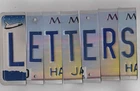 ***LEFT END*** MIXED COLOR License Plate Letters for Arts & Crafts Projects