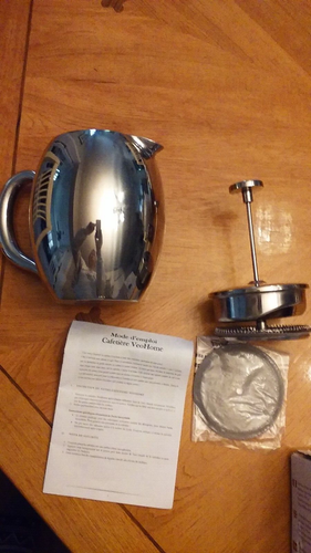 French Press Coffee Maker Stainless Steel 6 Cup 750 ml VEOHOME made in France - Picture 4 of 5