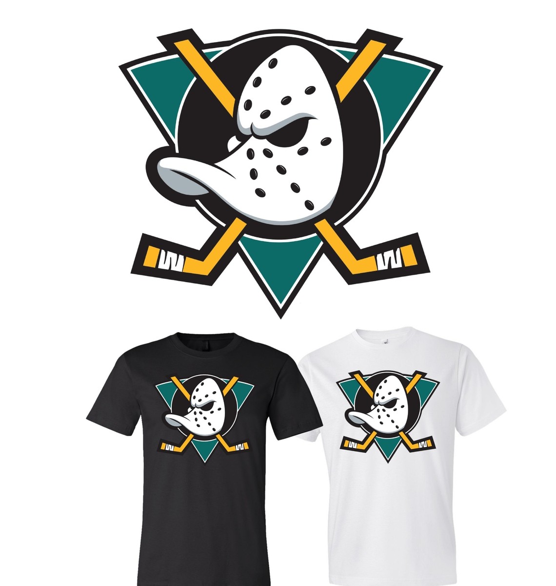 Anaheim Mighty Ducks Throwback Main Team logo shirt S-6XL Tracking