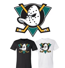 Anaheim Mighty Ducks Throwback Main Team logo shirt S-6XL Tracking!!