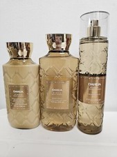 3PC Bath Body Works DAHLIA Fine Fragrance Mist, Body Wash Lotion Set New