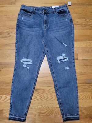 SIZE XL LONG M JEANS BY MAURICES Distressed High Rise