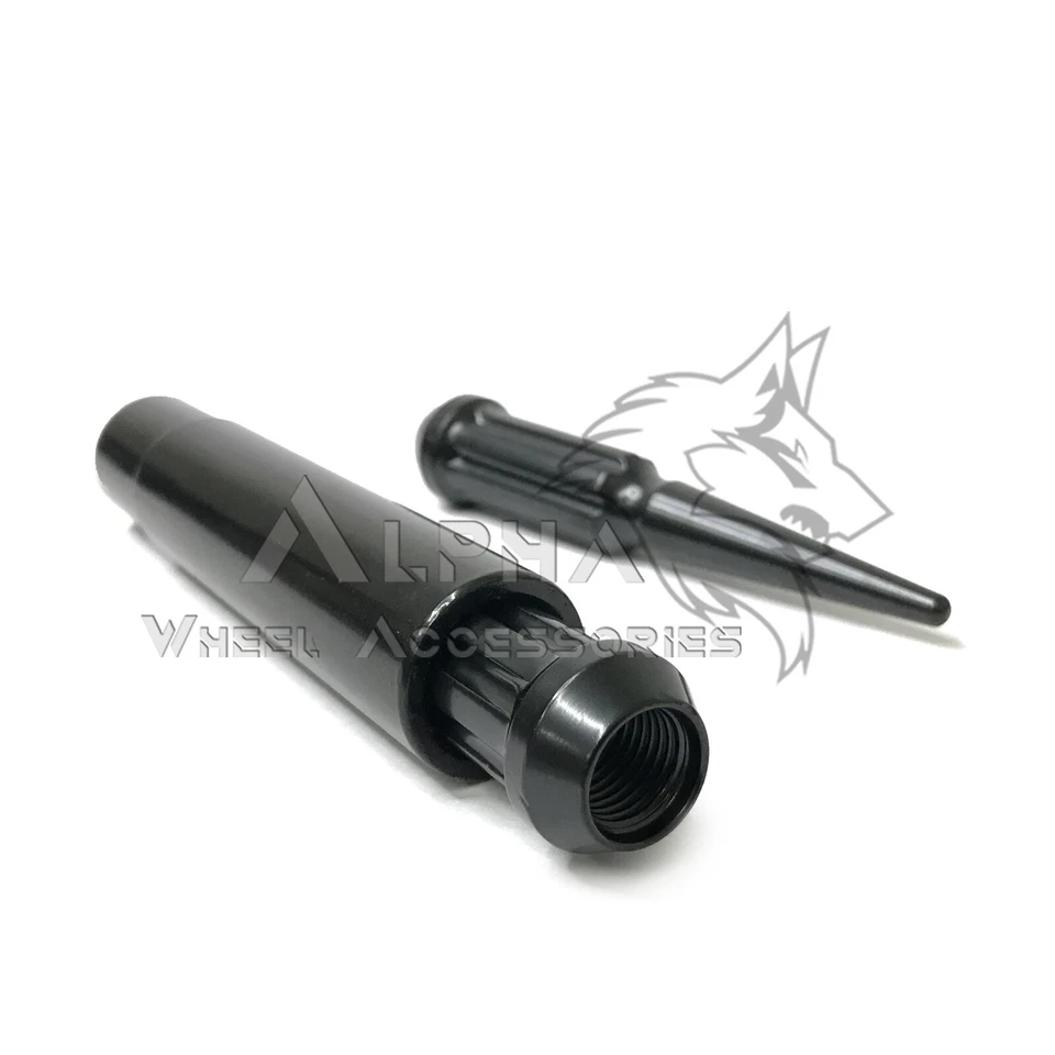 Tuercas de clavo estriadas negras de 20 piezas 9/16-18 para Dodge Durango Dakota Raider Foto 4 de 4