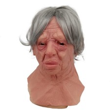 Silver-haired granny latex mask