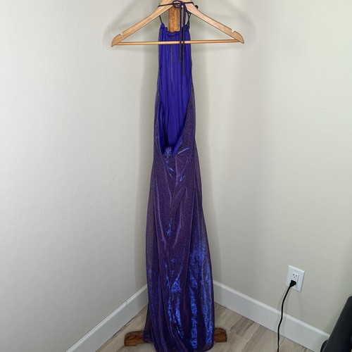 Jessica McClintock Gunne Saxe Millenium 2000 Gown Halter Dress Iridescent Y2K 9 - Picture 6 of 8