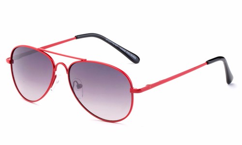 Kid's Spring Temple Pilot Style Fun Solid Color Sunglasses - Picture 2 of 13