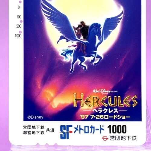Hercules Pegasus Disney Metro Card 1997 Tokyo Metro Japan Collectible - Picture 3 of 6