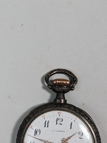 G.W. RUSSELL PHILADELPHIA 935 Sterling Silver Pocket Watch WORKS - Picture 3 of 10