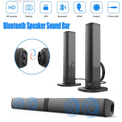 Barre de son Bluetooth TV système de son 3D caisson de basses surround haut-parleurs USB/AUX DE - Photo 1/12