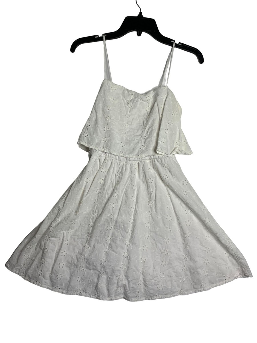 Charlotte Russe Dress Fit Flare White Floral Off Shoulder Juniors Size Small