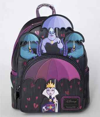 Loungefly Disney Villains Curse Your Hearts Mini Backpack New