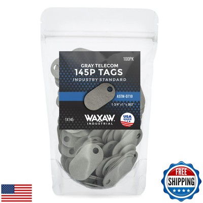 WAXAW 145P Telecom Fiber P-Tags (100 Tags) 1'' x 1-3/4'' x 0.062'' Industrial Gr