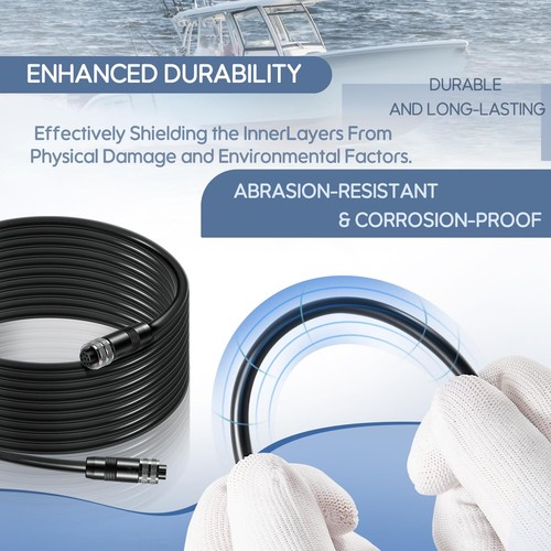 720073-3 AS EC 20E 8-Pin Ethernet Cable for Humminbird APEX SOLIX ONIX (20 Ft) - Picture 3 of 23