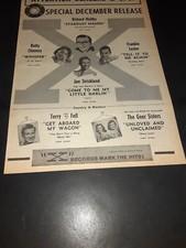 Betty Clooney, Frankie Lester Rare Original 1954 X Promo Poster Ad Framed