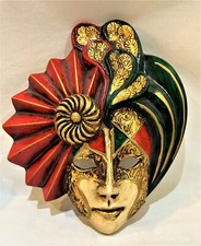 La Maschera Del Galeone Venetian Carnival Mask Ceramic Hand Painted Wall Decor