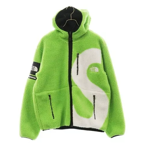 Veste polaire parka à capuche logo Supreme X The North Face NT620041 S 20AW vert M