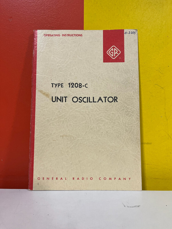 General Radio 1208-0 100-1 Type 1208-C Oscillator Operation Guide