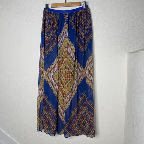 Alexis Maxi Falda Transparente con Pantalones Cortos Talla XS Seda Multicolor Cuero Cintura Elástica - Imagen 8 de 12