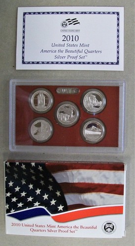 2010 US SILVER 5 COIN STATE QUARTER PROOF SET IN US MINT PACKAGING