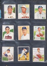 1950 BOWMAN BASEBALL CARDS LOT OF 9 W/ROOKIES MOSTLY EX GROUP #11 HI RES SCANS