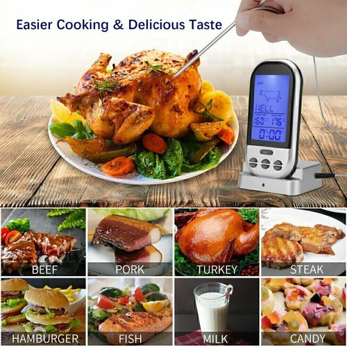 Digitales Bratenthermometer Funk Grillthermometer Fleisch-Thermometer Wireless ! - Bild 4 von 10