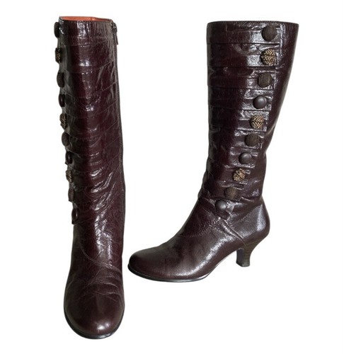 Kenzie Phyllis Burgundy Heeled Tall Boots leather women’s size 6M
