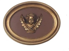 Vintage Wall Sculpture, Antique Pediment, Hallway Wall Art, Hand Painted Wall